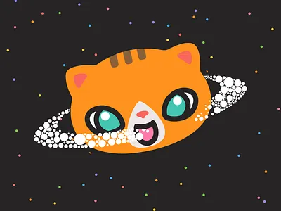 Caturn cat dailyillustration meow oneness saturn snowballs space spacecat vectorillustration yogicats