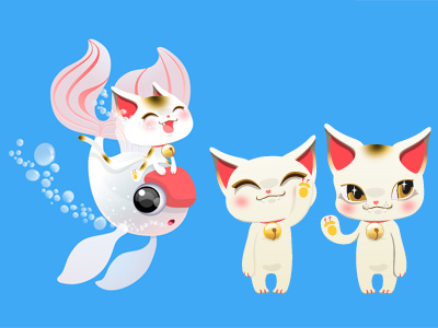 lucky cat and lucky fish cat fish lucky