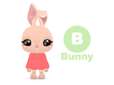 B for Bunny alphabet animal b bunny illustration vector