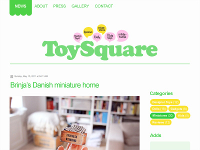 ToyBlog blog green mustard pink toy toysquare white