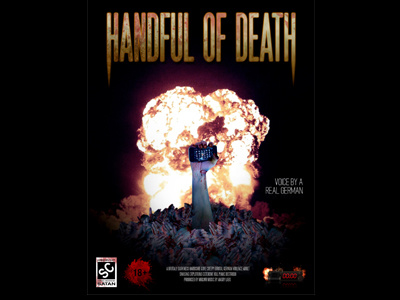 Handful of Death poster black chopped off hands explosion handful of death poster sketch