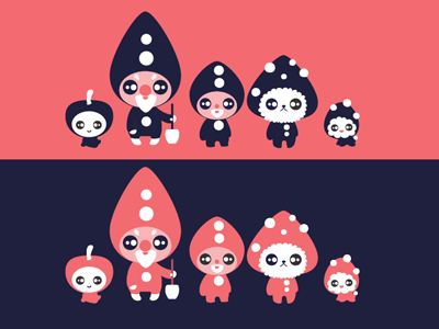 Gnomes and muchrooms character design gnomes muchrooms vector