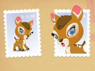 Bambi stamp bambi character deer stamp vector