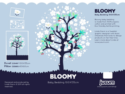 Bloomy birds cover duvet jusum packaging tree