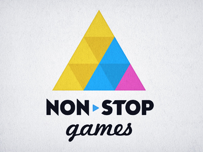 Non-stop games final logo games logotype non stop play triangle