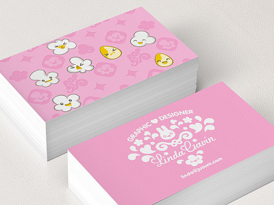 Pink business cards business cards pink popcorn