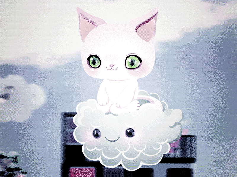 Misa animation cat cloud gif sketch