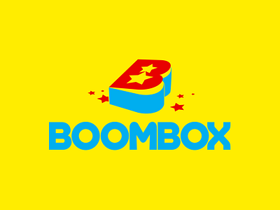 Boombox b letter box branding logo logotype mark stars surprise symbol vector