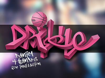 Hello Dribbble! art ball debut dribbble graffiti invite pink shot thanks