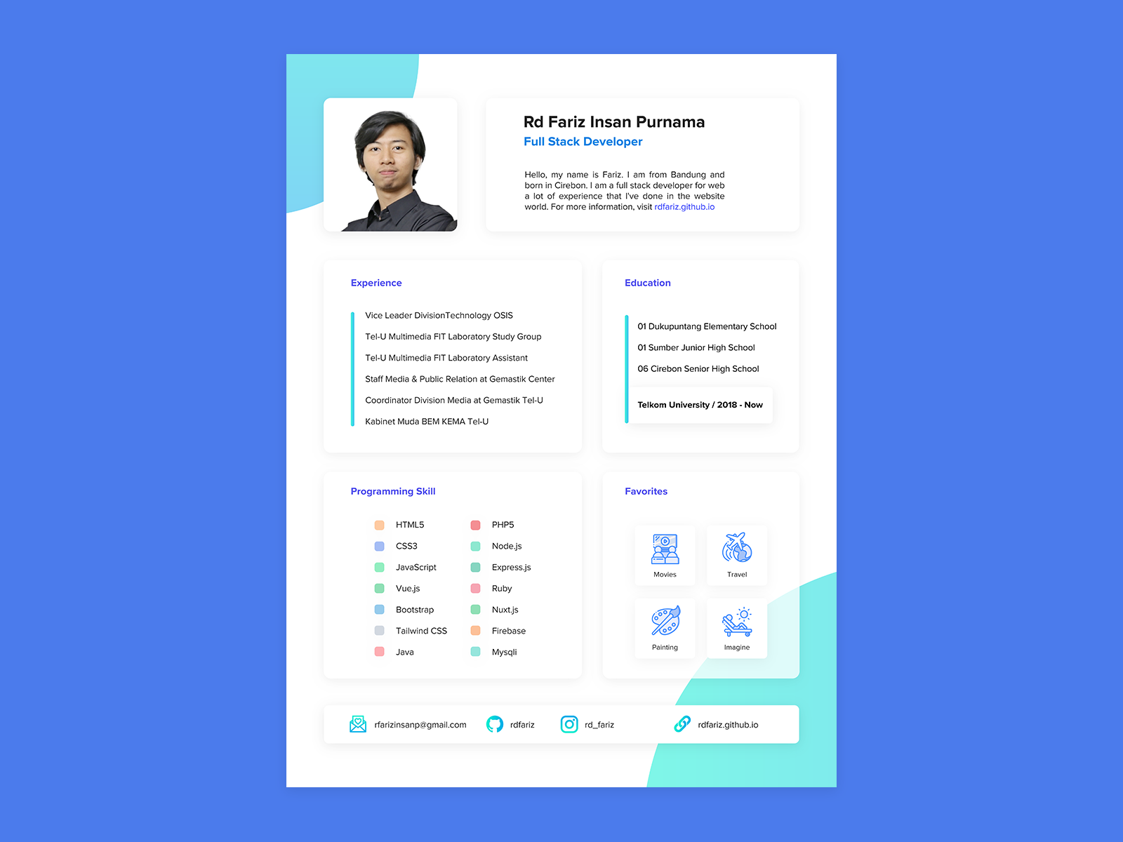 Simple Layout CV - Curriculum Vitae Design by rdfariz on Dribbble