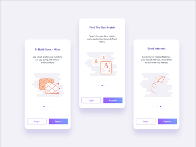 OnBoarding Screens for Matrimonial App matrimonial onboarding design onboarding screens uiux uiuxdesign xd design