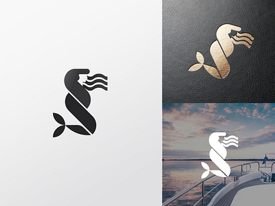 Mermaid Logo Mark brand design branding concept design logo mark mermaid sea simple siren vector