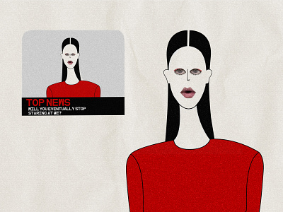 Will you eventually stop staring at me? balenciaga design girl illustration red