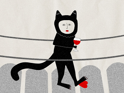 How clumsy am I actually? cat graphic design illustration wine