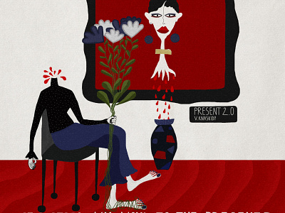 Will I stop living in the past if I stick my mind to the present girl illustrator ilustration red