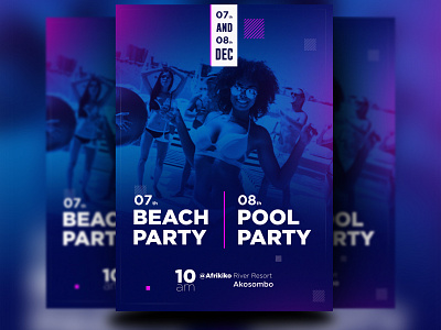Event flyer beach flyer beach party color flyer flyer design gradient color party event party flyer photoshop pool party