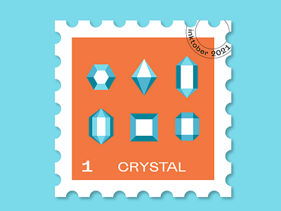 #1 Crystal crystal flat graphic design illustration inktober postage stamp stamp vector