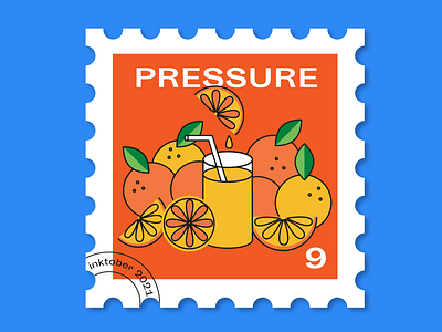 #9 Pressure fruits graphic design illustration inktober juice lemons morocco orange oranges postage stamp pressure stamp vector
