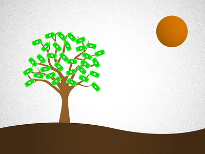 Money Tree design gradient illustration stipple texture vector