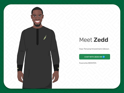Meet Zedd advisor bot branding character chat design graphic design illustration investment meristem vector zedd