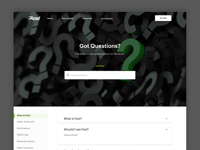 Fast FAQ page concept design minimal responsive ui ui ux user interface ux web