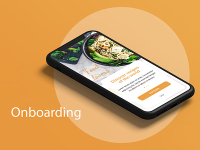 Onboarding Daily UI 023 daily ui dailyui design discover food food app foodie onboard onboarding onboarding screen onboarding ui orange