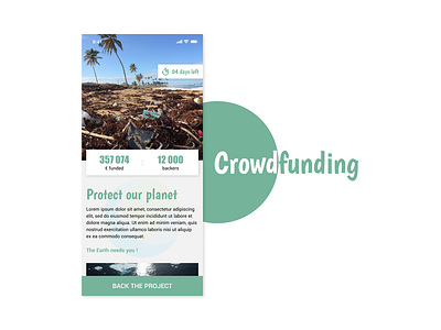 Crowdfunding Campaign | Daily UI n°32 campaign crowdfunding crowdfunding campaign daily ui dailyui earth green our planet planet planet earth project ui