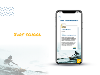 Testimonials | Daily UI blue comments daily ui dailyui ocean sea summer sun surf surf school surfing testimonial testimonials ui water