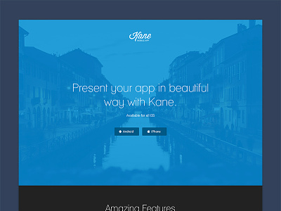Kane - App Landing Page android app boostrap css html ios iphone landing page template themeforest