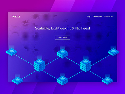 Tangle - Isometric Homepage / Header Concept affinity affinity designer blockchain crypto currency header homepage iot iota tangle
