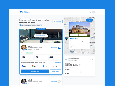Real estate agent matching app design figma home match product pwa real estate sell ui web app