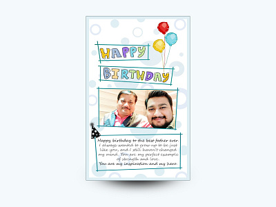 Birthday poster digital card facebook ads greeting illustration social media post typography