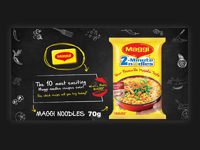 Maggi Facebook ad advertisement. advertising banner ads branding campaign creative design digital banner facebook ads facebook banner maggi black beauty maggi facebook ad newsfeed social campaign social media post typography