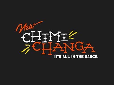 Chimichanga campaign food lock up typography