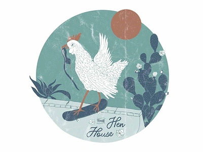 Hen House Illustration chicken logo design illustration skate diy skateboard skateboarding texas