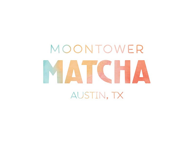 Moontower Matcha Variety Pack Logo austin texas branding design illustration matcha watercolor