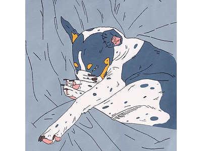 Facepalming Mode analog animal dog drawing illustration ink job pet procreate puppy rat terrier