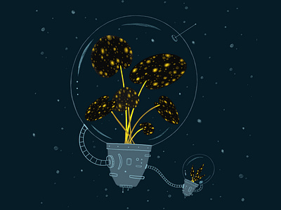 In Tandem botanical cosmos digitalart drawing illustration leopardplant procreate space