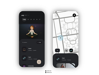 Maps App app cleandesign dark design graphic design ios iphone location map mapdesign minimal minimaldesign mobiledesign simple ui uiux