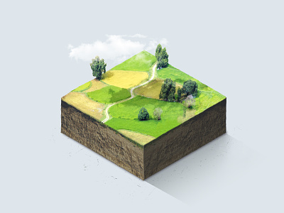 Slice_03 3d cleandesign diorama graphic design illustration ios microworld minimal ui world