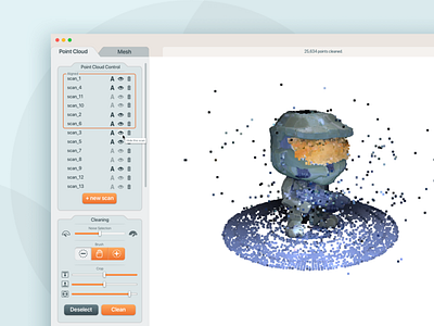 3D scan editor toolset controls design software design ui ux
