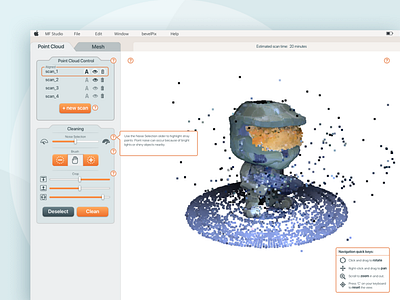 3D Scanning Software in Tutorial mode
