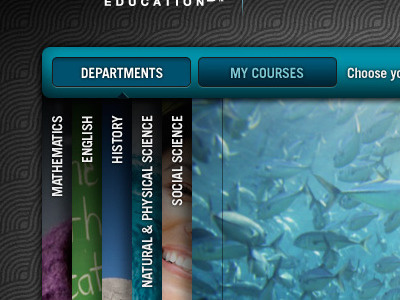 browse departments + courses - direction 2 design interactive design web ui user interface