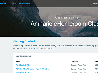 E-Homerooms UI Landing Page Concept