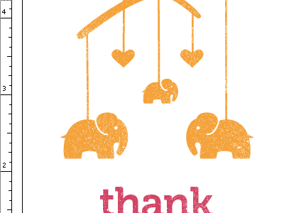 mobile illustration for thank you card design illustration