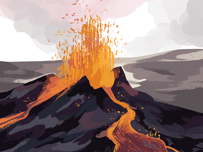 Environment Study / Volcano 02 background design concept art digital art environment environment design illustration narrative painting visual development