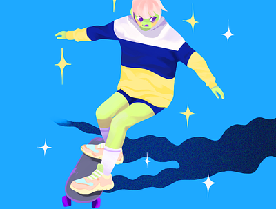 Skater girl character design color concept art design digital art editorial illustration illustration visual development