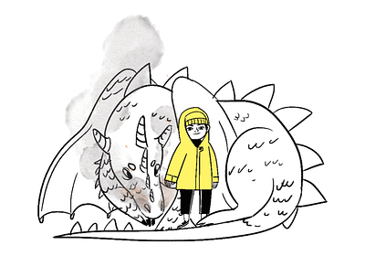 A boy and his dragon cartoon character character design color concept art digital art editorial illustration illustration narrative visual development