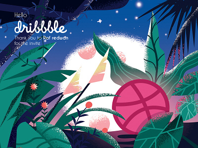 Hello dribbblers! branding debutshot hello dribbble illustration night life typography ui web