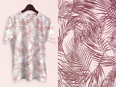 Tropical leaves_Printed t-shirt design. all over print appareal design fabric print design fashion leaves print simple design t shirt design t shirt graphic tropical